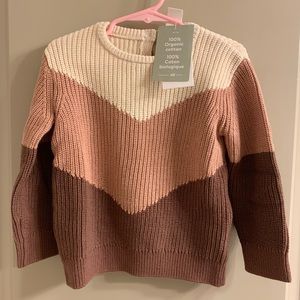 Cute mauve Rib knit sweater for toddler